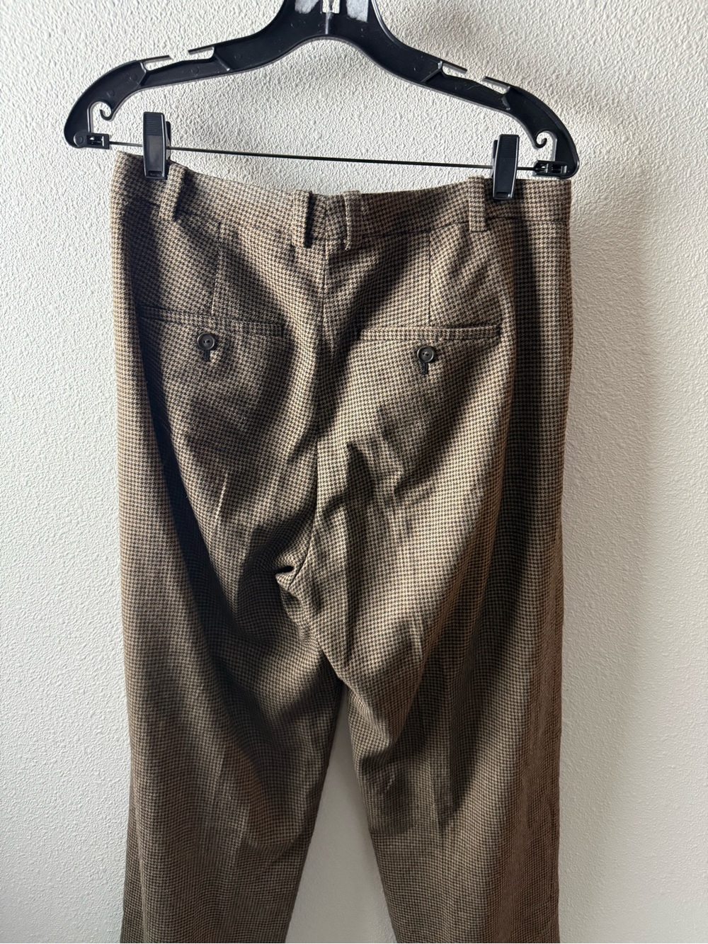 Vince Houndstooth Pleat Front Pants Black Camel Wool Blend Business Casual Sz 4 - Picture 10 of 13